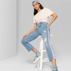 Wild fable high-rise kick flare pink straight straight leg jeans size 6